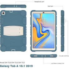 Jingyi 2019 Samsung Tab 10.1 Tablet Pc Kapak T515 Silikon Anti-Drop Kapak T510 Braketi Her Şey Dahil Koruyucu Kapak Renkli Mavi (Yurt Dışından)