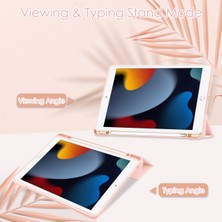 Jingyi iPad 9./8./7. Nesil (2021/2020/2019) 10,2" - [yerleşik Kalem Tutucu] Şeffaf Şeffaf Sırtlı Darbeye Dayanıklı Kapak, Otomatik Uyku Uyandırma, Pembe (Yurt Dışından)