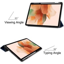 Jingyi Samsung Galaxy Tab S7 Fe Lite T730/T736 12,4 Inç, Darbeye Dayanıklı Tam Gövde Üç Katlı Stand Tpu Arka Kapak Kılıfı, Kalem Tutucu Yuvası/otomatik Uyandırma, Koyu Mavi (Yurt Dışından)