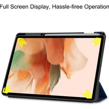 Jingyi Samsung Galaxy Tab S7 Fe Lite T730/T736 12,4 Inç, Darbeye Dayanıklı Tam Gövde Üç Katlı Stand Tpu Arka Kapak Kılıfı, Kalem Tutucu Yuvası/otomatik Uyandırma, Koyu Mavi (Yurt Dışından)