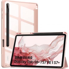 Jingyi Samsung Galaxy Tab S7 Fe/s7 + Plus 12.4''2021 (SM-T730/SM-T736) Tablet Kılıfı, Tab S7 Fe, Otomatik Uyandırma/uyku Için Ince Şeffaf Arka Kapak Samsung Tab S7 Fe, Pembe (Yurt Dışından)