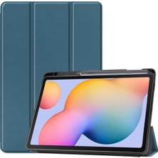 Jingyi Samsung Galaxy Tab S6/tab S6 Tablet Kılıfı Için 10,4", Premium Deri Ince ve Hafif, Otomatik Uyku/uyandırma Sert Üç Katlı Stand Kılıfı (P610/P615) Koyu Yeşil (Yurt Dışından)