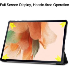 Jingyi Samsung Galaxy Tab S7 Fe 12,4" 2021 / Galaxy Tab S7+ 12,4" 2021T730/T736, Esnek Tpu Arka Kapak Otomatik Uyku/uyandırma Özellikli Hafif Üç Katlı Stand, Siyah (Yurt Dışından)