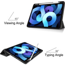 Jingyi 2020 iPad Air4 Tablet Kılıfı iPad 10.9 Inç Yumuşak Kalem Yuvası Düşmeye Dayanıklı Air5 Tam Kapak Deri Kılıf-Gri (Yurt Dışından)