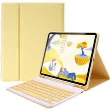 Jingyi Ipad Air4(10.9ınch) Için Kılıf - Apple Kalem Tutuculu ve Kablosuz Ayrılabilir Klavyeli Ince Koruyucu Kılıf (Sarı) (Yurt Dışından)