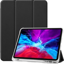 Jingyi Ipad Pro 12.9 Için Koruyucu Deri Yumuşak Kabuk Her Şey Dahil Şeffaf Kalem Tepsisi 2020 Pro 12,9 Inç Kılıf (Siyah) (Yurt Dışından)