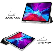 Jingyi Ipad Pro 12.9 Için Koruyucu Deri Yumuşak Kabuk Her Şey Dahil Şeffaf Kalem Tepsisi 2020 Pro 12,9 Inç Kılıf (Siyah) (Yurt Dışından)