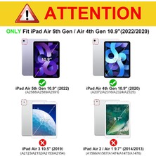 Jingyi iPad Air 5. Nesil (2022) / iPad Air 4. Nesil (2020) 10,9 Inç Için Kalem Tutuculu Döner Kılıf - Otomatik Uyku/uyandırma Özellikli 360 Derece Dönen Stand Kapağı, Kırmızı (Yurt Dışından)