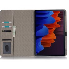 Jingyi Samsung Tab S7 T870 T875 Düz Deri Kılıf Flip Kart Tutucu Tabs7 Koruyucu Kılıf Kahverengi (Yurt Dışından)