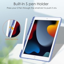 Jingyi iPad 9./8./7. Nesil (2021/2020/2019) 10,2" - [yerleşik Kalem Tutucu] Şeffaf Şeffaf Arka, Otomatik Uyku Uyandırma, Lavanta Moru ile Darbeye Dayanıklı Kılıf (Yurt Dışından)