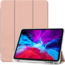 Jingyi iPad Pro 12.9 Için Koruyucu Deri Yumuşak Kabuk Her Şey Dahil Şeffaf Kalem Tepsisi 2020 Pro 12,9 Inç Kılıf (Gül Altın) (Yurt Dışından)