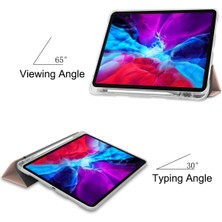 Jingyi iPad Pro 12.9 Için Koruyucu Deri Yumuşak Kabuk Her Şey Dahil Şeffaf Kalem Tepsisi 2020 Pro 12,9 Inç Kılıf (Gül Altın) (Yurt Dışından)