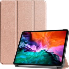 Jingyi iPad Pro 12.9 Inç Kapak 2021 5. Nesil, Ultra Ince Üç Katlı Stand Kapağı [otomatik Uyku/uyanma] iPad Pro 12.9 2021 Yumuşak Tpu Arka Kapak - Pembe Altın (Yurt Dışından)