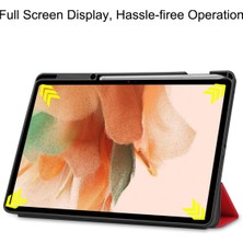 Jingyi Samsung Galaxy Tab S7 Fe Lite T730/T736 12,4 Inç, Darbeye Dayanıklı Tam Gövde Üç Katlı Stand Tpu Arka Kapak Kılıfı, Kalem Tutucu Yuvası/otomatik Uyandırma, Kırmızı (Yurt Dışından)