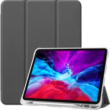 Jingyi Ipad Pro 12.9 Için Koruyucu Deri Yumuşak Kabuk Her Şey Dahil Şeffaf Kalem Tepsisi 2020 Pro 12,9 Inç Kılıf (Gri) (Yurt Dışından)