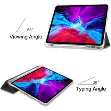 Jingyi Ipad Pro 12.9 Için Koruyucu Deri Yumuşak Kabuk Her Şey Dahil Şeffaf Kalem Tepsisi 2020 Pro 12,9 Inç Kılıf (Gri) (Yurt Dışından)