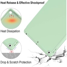 Jingyi iPad 10.2 Inç 2021/2020 iPad 9./8. Nesil ve 2019 iPad 7. Nesil ile Uyumlu Kılıf Kalem Tutuculu, Yumuşak Tpu Sırtlı Koruyucu Kılıf, Otomatik Uyku/uyandırma Kapağı, Matcha Yeşili (Yurt Dışından)
