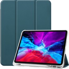 Jingyi iPad Pro 12.9 Için Koruyucu Deri Yumuşak Kabuk Her Şey Dahil Şeffaf Kalem Tepsisi 2020 Pro 12.9 Inç Kılıf (Koyu Mavi) (Yurt Dışından)