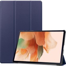 Jingyi Samsung Galaxy Tab S7 Fe 12,4" 2021 / Galaxy Tab S7+ 12,4" 2021T730/T736, Esnek Tpu Arka Kapak Otomatik Uyku/uyandırma Özellikli Hafif Üç Katlı Stand, Koyu Mavi (Yurt Dışından)