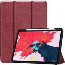 Jingyi Yeni iPad PRO11 2020 Için 11 Inç Tablet Kılıfı Kalem Yuvalı Tpu Yumuşak Kabuk Uyku Örtüsü - Bordo (Yurt Dışından)