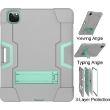 Jingyi iPad Pro 11 2018 Için, Hibrit Ağır Hizmet Üç Katmanlı Tam Gövde Darbeye Dayanıklı Sağlam Kılıf, iPad Pro 11 2018 Için Standlı 11 Inç (Gri) (Yurt Dışından)