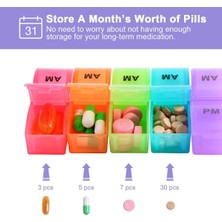 Aylık Hap Saklama Kutusu - 31 Gün Am/pm Günlük Hap Kutusu Her Gün Için 32 Bölme, Vitaminler, Takviyeler ve Ilaçları Saklamak Için Hap Dağıtıcı Kabı - Gri Peluş Kese Içerir (Yurt Dışından)