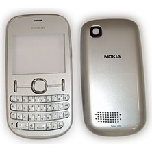 Nokia N200 Kapak Nokia 200 Uyumlu Gri Ön Kapak Arka Kapak Tuş Takımı