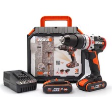 Worx WX354 20VOLT/2.0AH Li-Ion Çift Akülü Kömürsüz Profesyonel Darbeli Şarjlı Matkap