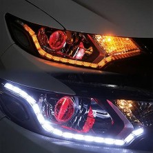 Karva Kayar LED Sinyalli Sarı Far Içi Kristal LED 2 Renk