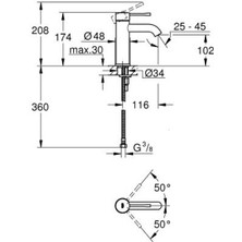 Grohe Essence Tek Kumandalı Lavabo Bataryası S-Boyut - 24172GL1