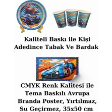 snowparty Hotwheels Bayraklı ve Afişli 40 Kişilik Doğum Günü Parti Malzemeleri Süsleri Seti