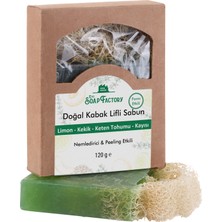 The Soap Factory Doğal Kabak Lifi Limon-Kekik-Keten Tohumu-Kayısı Sabunu 120 g - Vegan - Lüks - Çevre Dostu - Bütün Cilt Tipleri İçin Uygun - Üstün Cilt Bakımı