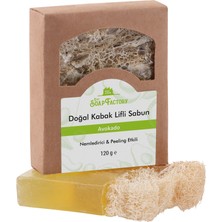 The Soap Factory Doğal Kabak Lifi Avokado Sabunu 120 g - Vegan - Lüks - Çevre Dostu - Bütün Cilt Tipleri İçin Uygun - Üstün Cilt Bakımı