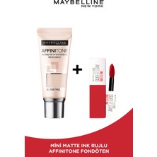 Maybelline New York Affinitone Fondöten - 03 Light Sandbeige & Maybelline Mini Matte Ink