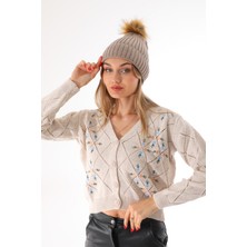 Elif İç Giyim Ponponlu Bere Selanik Atkı Seti