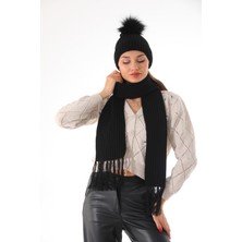 Elif İç Giyim Ponponlu Bere Selanik Atkı Seti