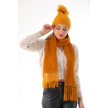 Elif İç Giyim Ponponlu Bere Selanik Atkı Seti