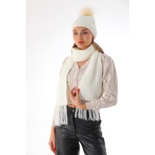 Elif İç Giyim Ponponlu Bere Selanik Atkı Seti