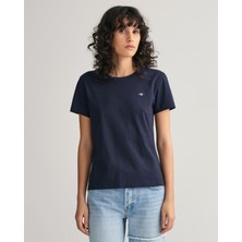 Gant Kadın Lacivert Regular Fit Bisiklet Yaka T-Shirt 4200200.433