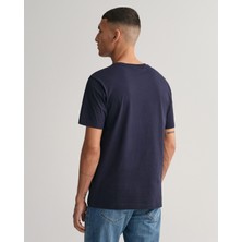 Gant Erkek Lacivert Regular Fit Bisiklet Yaka Logolu T-Shirt 2003199.433
