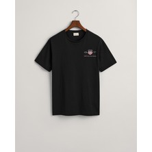 Gant Erkek Siyah Regular Fit Bisiklet Yaka Logolu T-Shirt 2067004.5