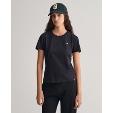 Gant Kadın Siyah Regular Fit Bisiklet Yaka Düz T-Shirt 4200200.5