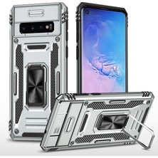 Seniee Samsung Galaxy S10 Kamera Kapaklı Darbeye Dayanıklı Telefon Kılıfı (Yurt Dışından)