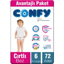 Confy Premium 6 Numara Bebek Bezi Extralarge +15 KG 72 Adet