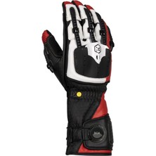 Knox Handroid MK5 Korumalı Deri Motosiklet Eldiveni Siyah  Kırmızı