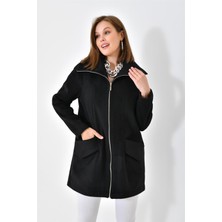FTZ Women Kadın Kaşe Kaban Siyah RBN4033