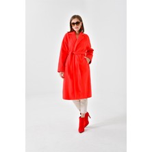 FTZ Women Kadın Kaşe Kaban  Kırmızı 30625