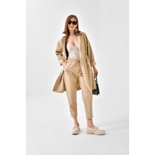 FTZ Women Kadın Deri Pantolon  Camel RBN4049