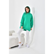 FTZ Women Kadın Oversize 3 İp Şardonlu Kapüşonlu Sweatshirt  Benetton 10000