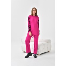 FTZ Women Kadın Leoparlı İkili Takım  Fuşya 20603